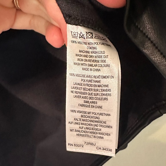 French Connection Faux Leather Long Sleeve Top - Picture 5 of 16